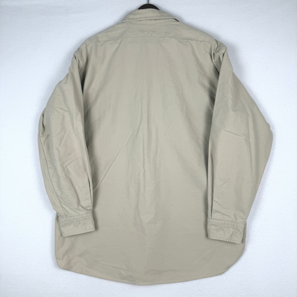 Vtg LL Bean Chamois Cloth Shirt Mens 17.5 Tall L/S Heavyweight Workwear 1612 - Picture 3 of 9